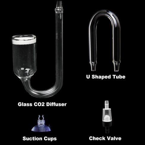 Bilindasly Aquarium CO2 Diffuser Atomizer U Shape Fish Tank CO2 Regulator Check Glass Disc Supply Accessories for Aquarium Planted Tank with U-Shaped Tube,Check Valve, Suction Cup in Saudi Arabia