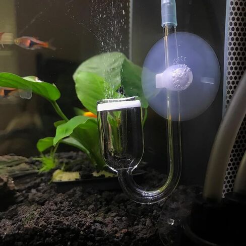 Bilindasly Aquarium CO2 Diffuser Atomizer U Shape Fish Tank CO2 Regulator Check Glass Disc Supply Accessories for Aquarium Planted Tank with U-Shaped Tube,Check Valve, Suction Cup in Saudi Arabia