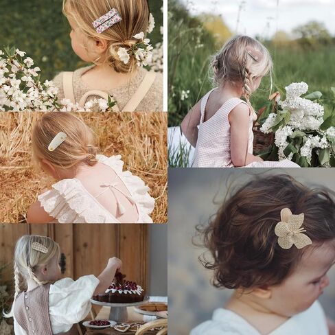 Hair Clips for Girls with Bows Flower,10 pc 2" Fully Lined Alligator Clips and Barrettes,Handmade Hair Accessories for Baby Toddler Young Kids School Age Girls Gifts in Kuwait