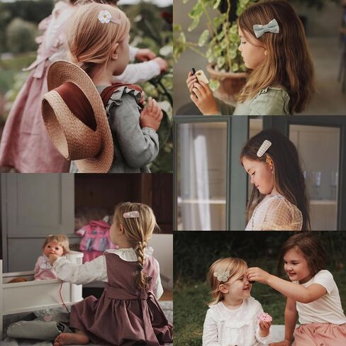 Hair Clips for Girls with Bows Flower,10 pc 2" Fully Lined Alligator Clips and Barrettes,Handmade Hair Accessories for Baby Toddler Young Kids School Age Girls Gifts in Kuwait