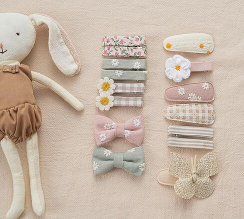 Hair Clips for Girls with Bows Flower,10 pc 2" Fully Lined Alligator Clips and Barrettes,Handmade Hair Accessories for Baby Toddler Young Kids School Age Girls Gifts in Kuwait