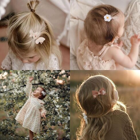 Hair Clips for Girls with Bows Flower,10 pc 2" Fully Lined Alligator Clips and Barrettes,Handmade Hair Accessories for Baby Toddler Young Kids School Age Girls Gifts in Kuwait