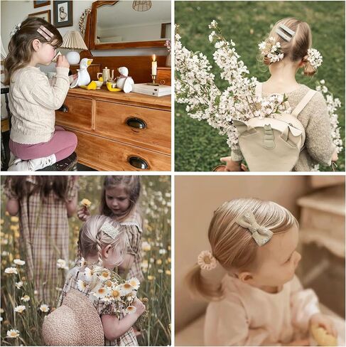 مشابك شعر للفتيات مع أقواس زهرة، 10 قطع 2 بوصة مشابك ومشابك تمساح مبطنة بالكامل، إكسسوارات شعر مصنوعة يدويًا للأطفال الصغار في سن المدرسة هدايا للفتيات in Kuwait