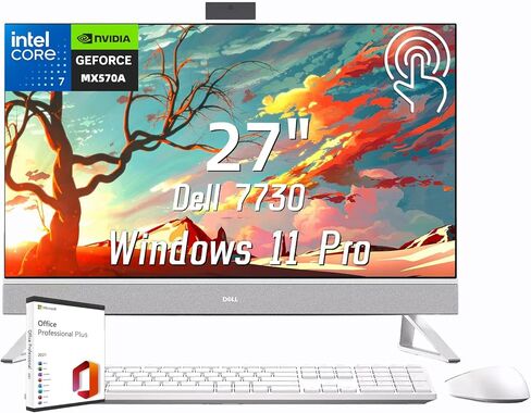 كمبيوتر ديل انسبايرون 7730 الكل في واحد بشاشة تعمل باللمس مع ترخيص مدى الحياة MS Office، كور 7-150U، ذاكرة الوصول العشوائي 32 جيجا، 1 تيرابايت اس اس دي، نفيديا جي فورس MX570A، واي فاي 6E، لوحة مفاتيح لاسلكية وماوس كومبو، ويندوز 11 برو in Saudi Arabia