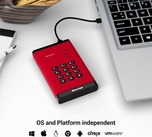 iStorage diskAshur3 SSD 2TB Blue - Secure Portable Solid State Drive - Password Protected - Dust & Water Resistant - Hardware Encryption in Saudi Arabia