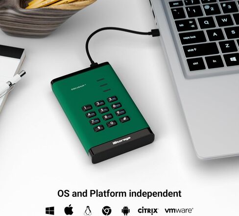 iStorage diskAshur3 SSD 2TB Blue - Secure Portable Solid State Drive - Password Protected - Dust & Water Resistant - Hardware Encryption in Saudi Arabia