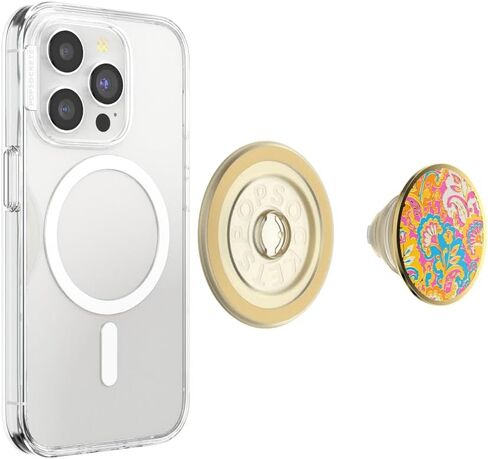 مقبض هاتف دائري من PopSockets متوافق مع MagSafe، يتضمن حلقة محول، حامل هاتف، متوافق مع الشحن اللاسلكي - ذهبي غاودي in Saudi Arabia