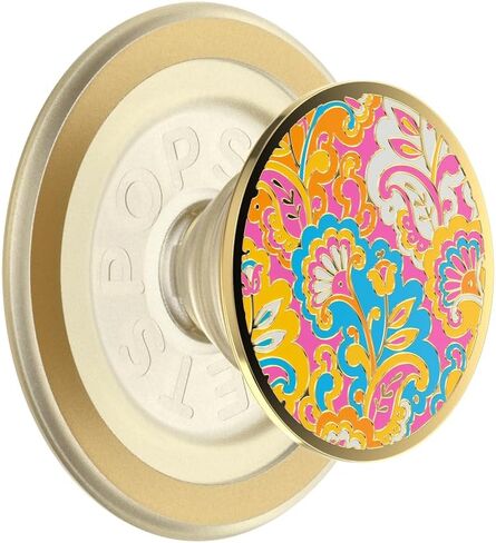 مقبض هاتف دائري من PopSockets متوافق مع MagSafe، يتضمن حلقة محول، حامل هاتف، متوافق مع الشحن اللاسلكي - ذهبي غاودي in Saudi Arabia