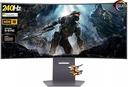 شاشة الألعاب المنحنية LG 34 Ultragear OLED - 34 بوصة WQHD (3440x1440) - 240 هرتز - 0.03 مللي ثانية GTG - 800R - HDR10 - DisplayHDR True Black 400-1.5M:1-21:9 - AMD FreeSync Premium Pro - G-Sync w/ICP ملحق in Saudi Arabia