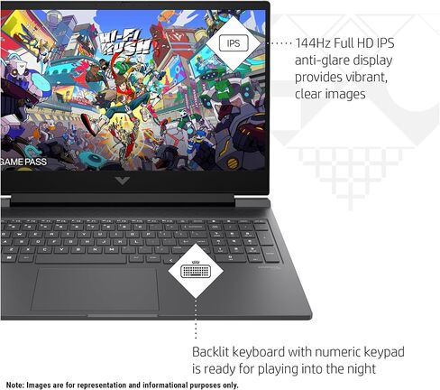 كمبيوتر محمول HP Victus 16T للألعاب، Intel i7-14700HX، ذاكرة الوصول العشوائي DDR5 سعة 64 جيجابايت، 4 تيرابايت PCIe SSD، شاشة 16.1 بوصة FHD (1920x1080)، Nvidia G-Force RTX 4060، W11 Home in Saudi Arabia