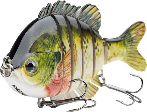 BASSDASH SwimPanfish Multi Jointed Panfish Bluegill Swimbaits Hard Topwater Bass Lures Fishing Lure Crank Saltwater 3.5in/0.85oz in Kuwait