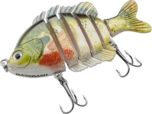 BASSDASH SwimPanfish Multi Jointed Panfish Bluegill Swimbaits Hard Topwater Bass Lures Fishing Lure Crank Saltwater 3.5in/0.85oz in Kuwait