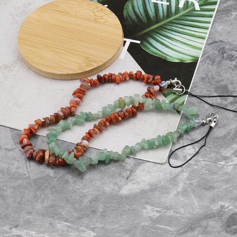 Create idea 2PCS Mobile Phone Beads Lanyard Phone Charm Crystal Bead Hand Wrist Strap Bracelet for Keychains U Disk Handbag Decoration (Red & Green) in Saudi Arabia