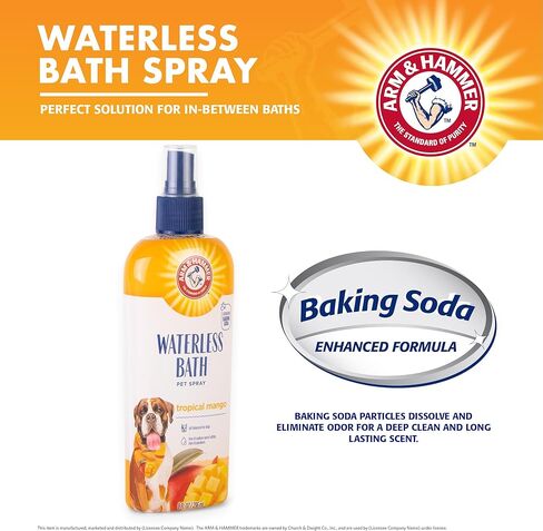 Arm & Hammer for Pets Waterless Bath Spray for Dogs Baking Soda, Mango Scent | Professional Quality Dog Grooming Spray, Free of Sodium Lauryl Sulfate & Parabens, 8 Fl Oz - 6 Pack in Kuwait