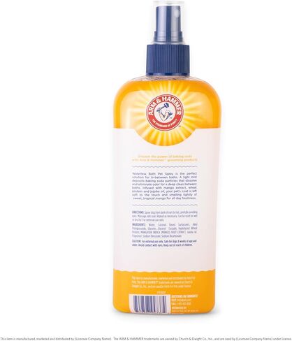 Arm & Hammer for Pets Waterless Bath Spray for Dogs Baking Soda, Mango Scent | Professional Quality Dog Grooming Spray, Free of Sodium Lauryl Sulfate & Parabens, 8 Fl Oz - 6 Pack in Kuwait