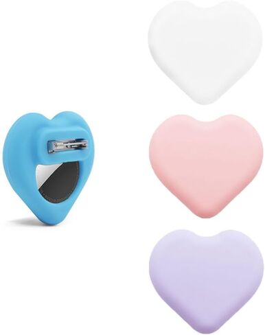 Holder for AirTag Kids, 4 Pack Silicone GPS Tracker Case with Safety Pins for Children, Elderly, Backpack, Luggage, Hidden Inside Clothes (White/Blue/Pink/Purple) in Kuwait
