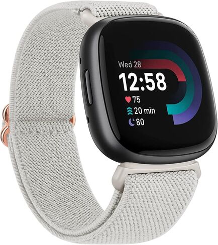 Amzpas Bands Compatible with Fitbit Versa 4 Band/Fitbit Versa 3 Bands/Fitbit Sense Band/Fitbit Sense 2 Band for Women Men, Soft Elastic Nylon Band Replacement for Fitbit Versa 4/Versa 3/Sense 2 in Saudi Arabia