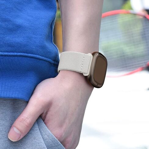 Amzpas Bands Compatible with Fitbit Versa 4 Band/Fitbit Versa 3 Bands/Fitbit Sense Band/Fitbit Sense 2 Band for Women Men, Soft Elastic Nylon Band Replacement for Fitbit Versa 4/Versa 3/Sense 2 in Saudi Arabia