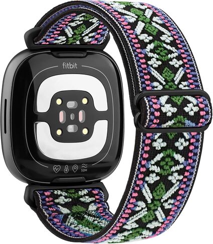 Amzpas Bands Compatible with Fitbit Versa 4 Band/Fitbit Versa 3 Bands/Fitbit Sense Band/Fitbit Sense 2 Band for Women Men, Soft Elastic Nylon Band Replacement for Fitbit Versa 4/Versa 3/Sense 2 in Saudi Arabia