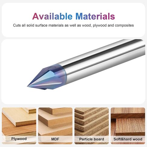 SpeTool 4 Flutes 90 Degree CNC V Bit 1/4 Inch Shank, TAC Coated Solid Carbide V Groove Router Bit for CNC Engraving and Chamfering in Saudi Arabia