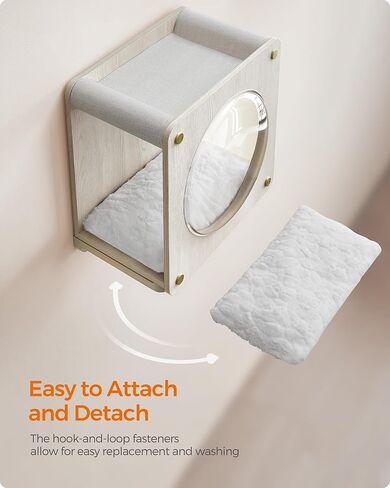 مجموعة Feandrea Clickat - طقم قطع غيار كهف القطط رقم 010، وسادة بديلة، ناعمة ومريحة، يمكن غسلها في الغسالة، مع أدوات تثبيت بخطاف وحلقة، سهلة التركيب والفصل in Kuwait