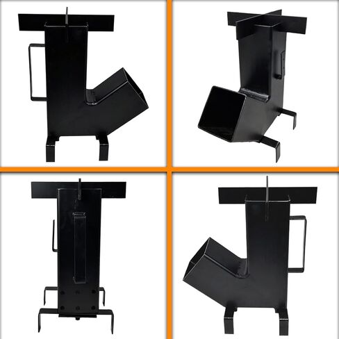 متجر سيموند - موقد صاروخي - موقد صاروخي للتخييم مع حقيبة حمل مجانية - موقد خشبي محمول للتخييم، طقم موقد صاروخي خشبي مع مواقد صاروخية كبيرة لغرفة الوقود لطهي حرق الخشب in Kuwait