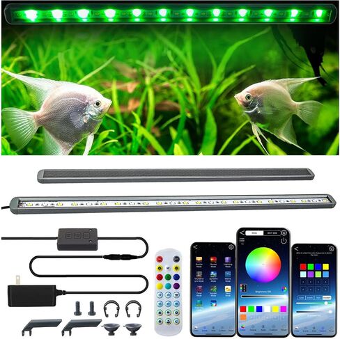 Smart Aquarium Light with App Timer, Dynamic Lighting Landscape for 11-15 Inches Fish Tank, 7/24 Auto Power On/Off, RGBW Full Spectrum Aquarium Lighting (2024 Upgraded Version) in Saudi Arabia