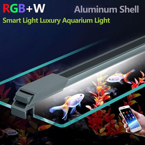 Smart Aquarium Light with App Timer, Dynamic Lighting Landscape for 11-15 Inches Fish Tank, 7/24 Auto Power On/Off, RGBW Full Spectrum Aquarium Lighting (2024 Upgraded Version) in Saudi Arabia
