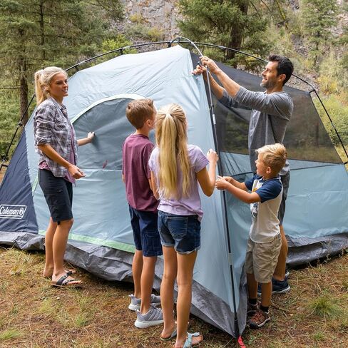 خيمة Coleman Skydome مع إعداد لمدة 5 دقائق، خيمة مقاومة للطقس 2/4/6/8 أشخاص مع ذبابة المطر، وحقيبة حمل ومساحة رأس أكبر بنسبة 20% من الخيام التقليدية in Saudi Arabia