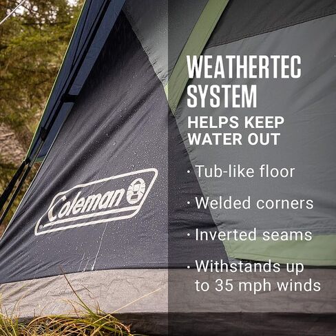 خيمة Coleman Skydome مع إعداد لمدة 5 دقائق، خيمة مقاومة للطقس 2/4/6/8 أشخاص مع ذبابة المطر، وحقيبة حمل ومساحة رأس أكبر بنسبة 20% من الخيام التقليدية in Saudi Arabia