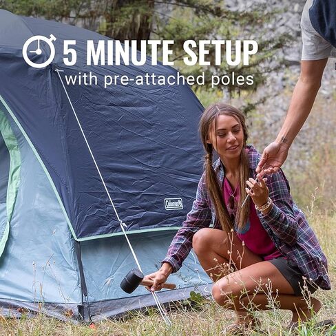 Coleman Skydome Tent with 5 Minute Setup, 2/4/6/8 Person Weatherproof Tent with Rainfly, Carry Bag & 20% More Headroom Than Traditional Tents in Kuwait