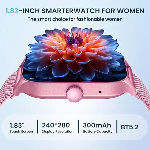Smartwatch for Women Fitness Tracker Watch: Smart Watches for Women Android iOS Phones Make/Answer Call 1.83" Waterproof Digital Watches Heart Rate SpO2 Sleep Monitor 100+ Sport Mode Activity Tracker in Saudi Arabia