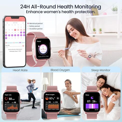Smartwatch for Women Fitness Tracker Watch: Smart Watches for Women Android iOS Phones Make/Answer Call 1.83" Waterproof Digital Watches Heart Rate SpO2 Sleep Monitor 100+ Sport Mode Activity Tracker in Saudi Arabia