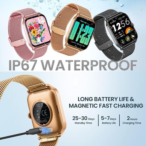 Smartwatch for Women Fitness Tracker Watch: Smart Watches for Women Android iOS Phones Make/Answer Call 1.83" Waterproof Digital Watches Heart Rate SpO2 Sleep Monitor 100+ Sport Mode Activity Tracker in Saudi Arabia