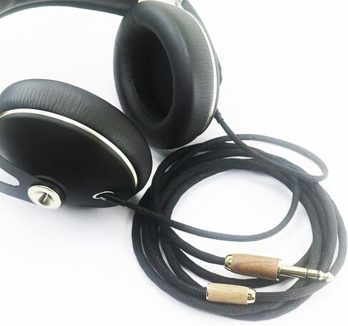 كابل ترقية بديل لكابل الصوت NewFantasia 6.35 مم متوافق مع Meze 99 Classics، متوافق مع Meze 99 Neo Headphone 6N OCC سلك نحاسي مطلي بالفضة وغطاء من خشب الجوز in Kuwait