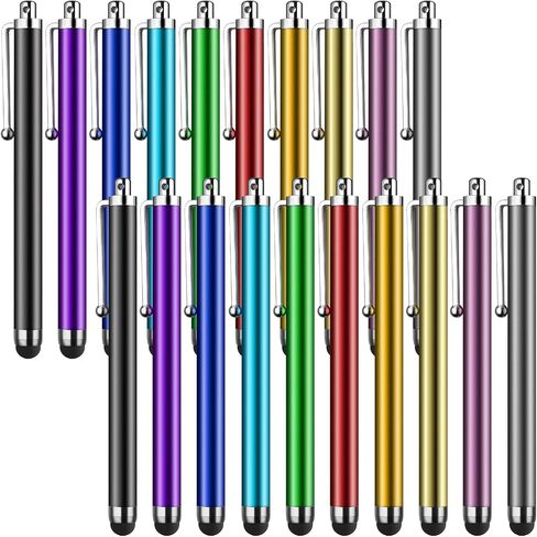 Stylus Pen [10 Pack] Universal Capacitive Touch Screen Pens for Tablets, iPad mini, iPad Pro, iPad Air, Smartphones, Samsung Galaxy - Multiple Colors in Kuwait