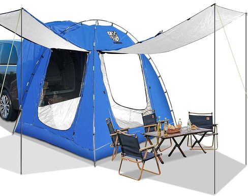 خيمة تخييم عالمية لسيارات الدفع الرباعي مع مظلة كبيرة، خيمة سيارة مقاومة للماء، ملحقات تخييم بسعة تصل إلى 4 أشخاص، إعداد سهل لحقائب الظهر والسفر والمشي لمسافات طويلة في الهواء الطلق in Kuwait