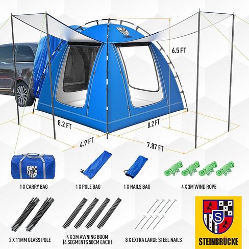 خيمة تخييم عالمية لسيارات الدفع الرباعي مع مظلة كبيرة، خيمة سيارة مقاومة للماء، ملحقات تخييم بسعة تصل إلى 4 أشخاص، إعداد سهل لحقائب الظهر والسفر والمشي لمسافات طويلة في الهواء الطلق in Kuwait