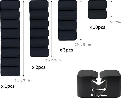منظم سلك مشابك الكابلات، 16 قطعة لإدارة سلك لاصق قوي لكابلات شحن USB C، مشابك سلكية لاصقة للمنزل والمكتب والسيارة وملحقات المكتب in Kuwait