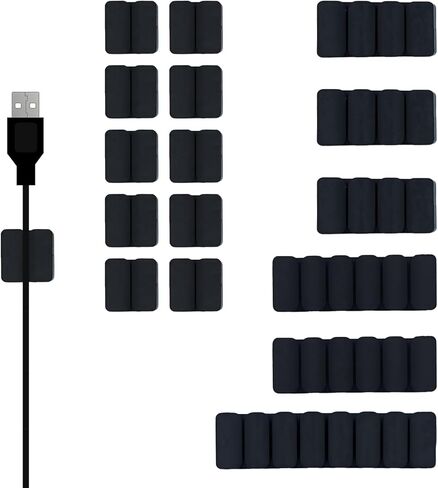 منظم سلك مشابك الكابلات، 16 قطعة لإدارة سلك لاصق قوي لكابلات شحن USB C، مشابك سلكية لاصقة للمنزل والمكتب والسيارة وملحقات المكتب in Kuwait