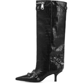 Oiamenne Knee High Boots for Women Wide Calf Boots Pointed Toe Tall Boots Kitten Heel Boots Womens Fall Winter Boots for Party Gifts Dress in Kuwait