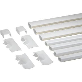 Legrand Wiremold C4050 Cornermate and Cordmate II Home Entertainment Kit 28 Foot 6 Piece Cord Cover Kit For Corners, Organizer for Wall, Holds Up to 3 Cords or Cables, White (1 Pack)