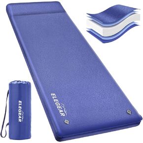 Elegear Self Inflating Sleeping Pad for Camping,3.1Inch Extra Thickness Memory Foam Insulated Camping Pad, Waterproof 4-Season Camping Air Mattress Mat with Pillow for Car Camping, Travel, Tent, Floor