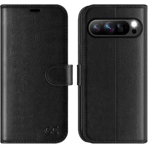 OCASE Compatible with Google Pixel 9 Pro XL Wallet Case, PU Leather Flip Folio Case with Card Holders RFID Blocking Kickstand [Shockproof TPU Inner Shell] Phone Cover 2024, Black