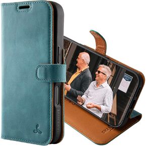 Snakehive Leather Wallet for iPhone 16 Pro - Real Leather Wallet Phone Case - Genuine Leather with Viewing Stand and 3 Card Holder - Flip Folio Cover with Card Slot (Brown)