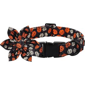 Lionet Paws Halloween Dog Bowtie طوق - لطيف القطن قابل للتعديل طوق الكلب الخريف مع ربطة عنق للكلاب الصغيرة المتوسطة الكبيرة هدية فتاة صبي، S، الرقبة 10-16in in Kuwait