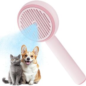 فرشاة بخار للقطط من فوكومارو، فرشاة تساقط الشعر 3 في 1 للقطط، فرشاة بخار للحيوانات الأليفة مع خزان مياه وقابلة لإعادة الشحن عبر USB، فرشاة تنظيف ذاتية للكلاب مع زر تحرير، إزالة الشعر المتشابك الثابت، أبيض in Kuwait