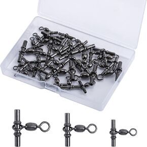 3 Way Fishing Sleeve Swivels Fishing Cross Line Swivels, 30/35/60/90 Pcs 3 Way Fishing Crimp Swivels Heavy Duty Brass Triple Swivels Fishing Accessories Saltwater Freshwater