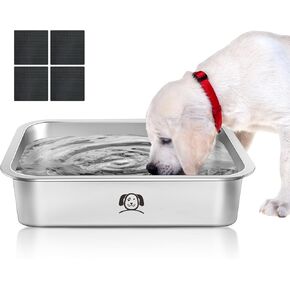 Stainless Steel Dog Bowls for Large Dogs, Heavy Duty Dog Water and Food Bowl for Large Breed, Food Grade Steel Dog Bowl (0.85 Gallons)