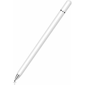Stylus Pens for Touch Screens, 2 in 1 Magnetic Disc & Fiber Tip Stylus Pen for iPad with Magnetic Cap, Compatible with All Touch Screens - Free Replacement Disc Tips, White